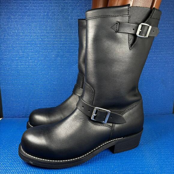 🔴 CODY JAMES Men`s Size 12M Black Leather Biker Boots CJ1320BL - Picture 1 of 9